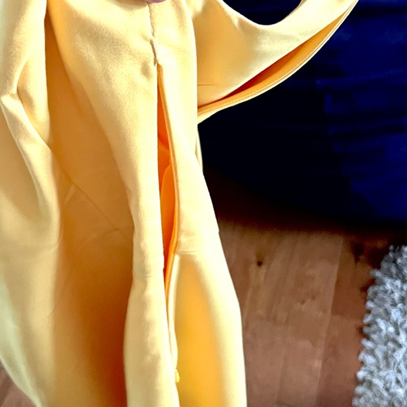 Mohito, Yellow Sheath Dress Draped Neck Back V Cocktail Party Dress EU 36 US 4 - Picture 5 of 10